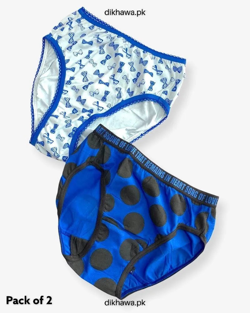 Pack of 2 Imported Stocklot Branded Cotton Panty Stretchable Cotton Lace Panty 2021