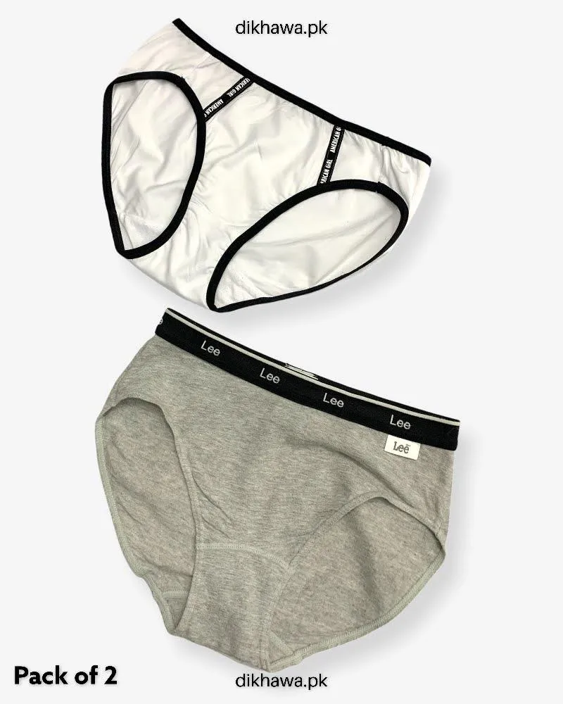 Pack of 2 Imported Stocklot Branded Cotton Panty Stretchable Cotton Panty 2021