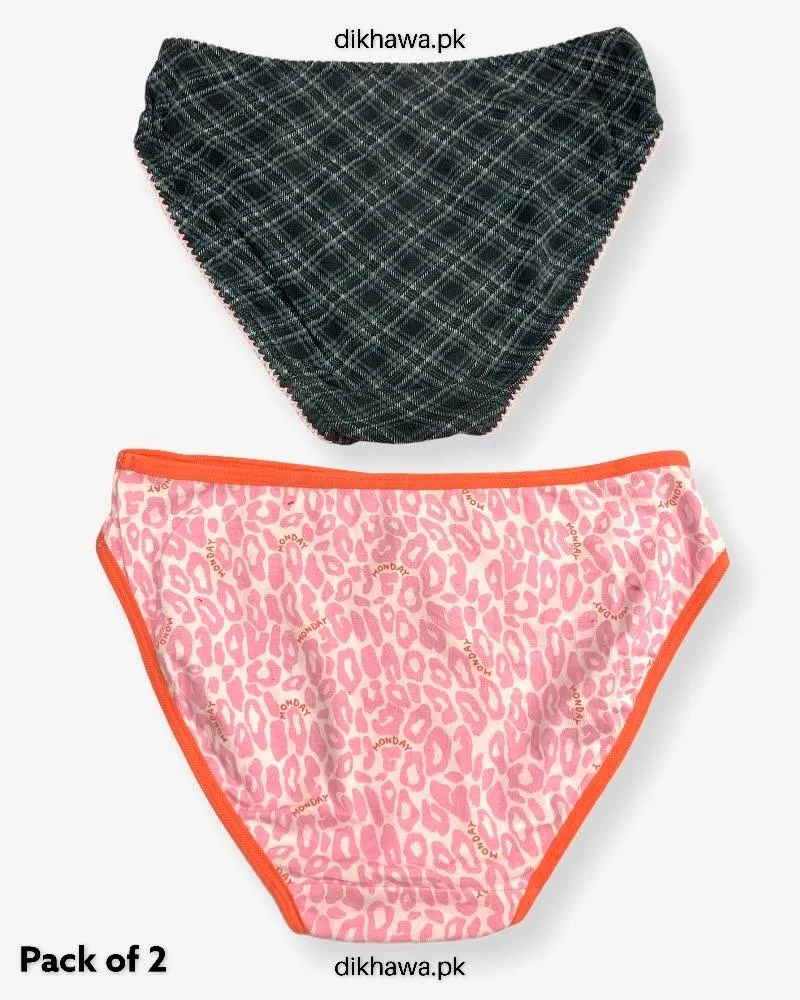 Pack of 2 Imported Stocklot Branded Cotton Panty Stretchable Cotton Panty 2021