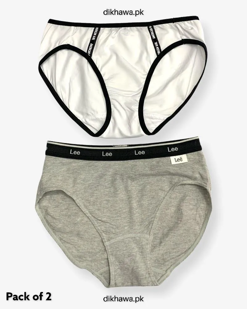 Pack of 2 Imported Stocklot Branded Cotton Panty Stretchable Cotton Panty 2021