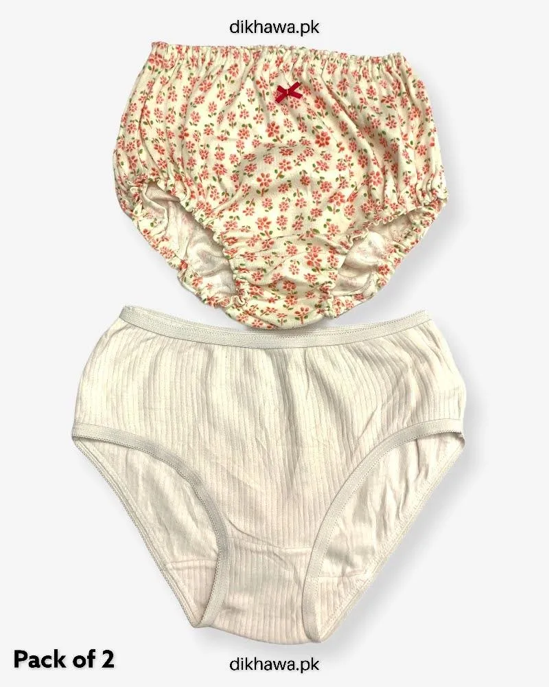 Pack of 2 Imported Stocklot Branded Cotton Panty Stretchable Cotton Panty 2021