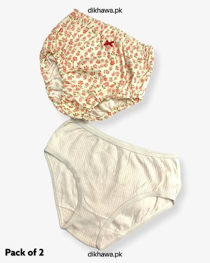 Pack of 2 Imported Stocklot Branded Cotton Panty Stretchable Cotton Panty 2021