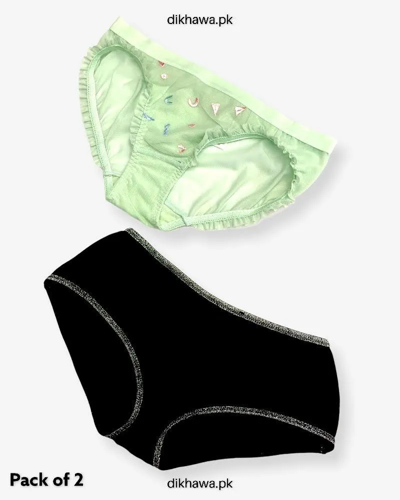 Pack of 2 Imported Stocklot Branded Cotton Panty Stretchable Cotton Panty 2021