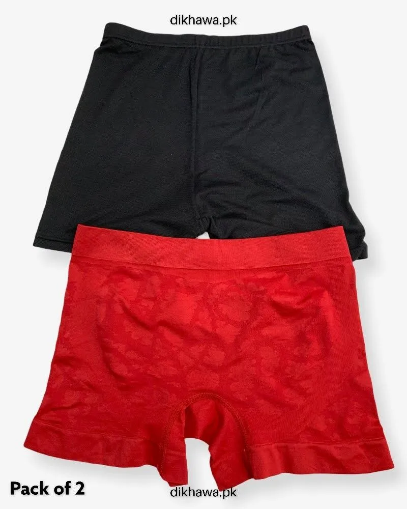 Pack of 2 Imported Stocklot Branded Cotton Panty Stretchable Shadowline Jersey Hidden Elastic Full Brief Panty