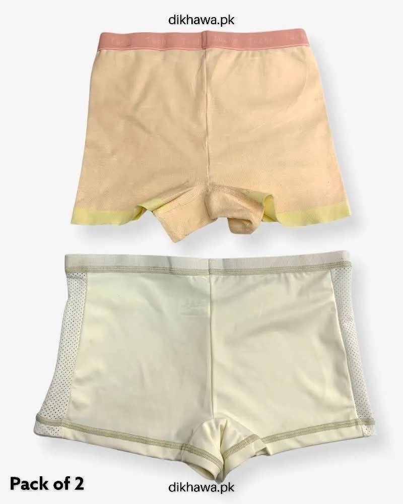 Pack of 2 Imported Stocklot Branded Cotton Panty Stretchable Shadowline Jersey Hidden Elastic Full Brief Panty
