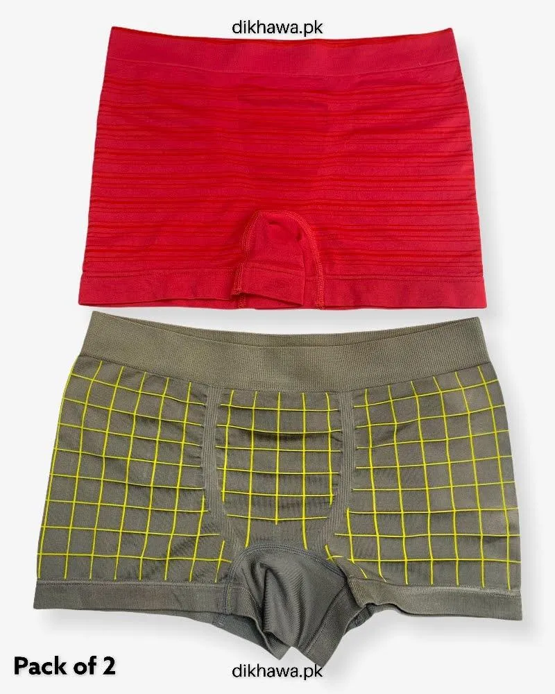 Pack of 2 Imported Stocklot Branded Cotton Panty Stretchable Shadowline Jersey Hidden Elastic Full Brief Panty