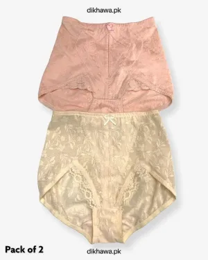 Pack of 2 Imported Stocklot Branded Jersey Panty Stretchable Jersey Lace Panty 2021