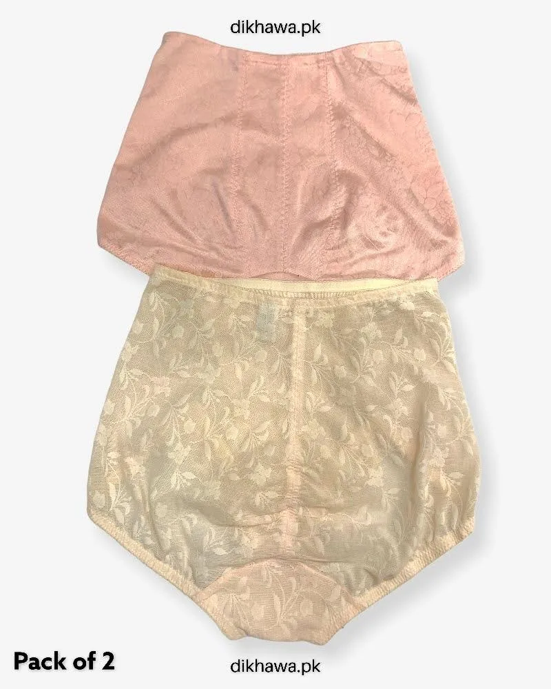 Pack of 2 Imported Stocklot Branded Jersey Panty Stretchable Jersey Lace Panty 2021