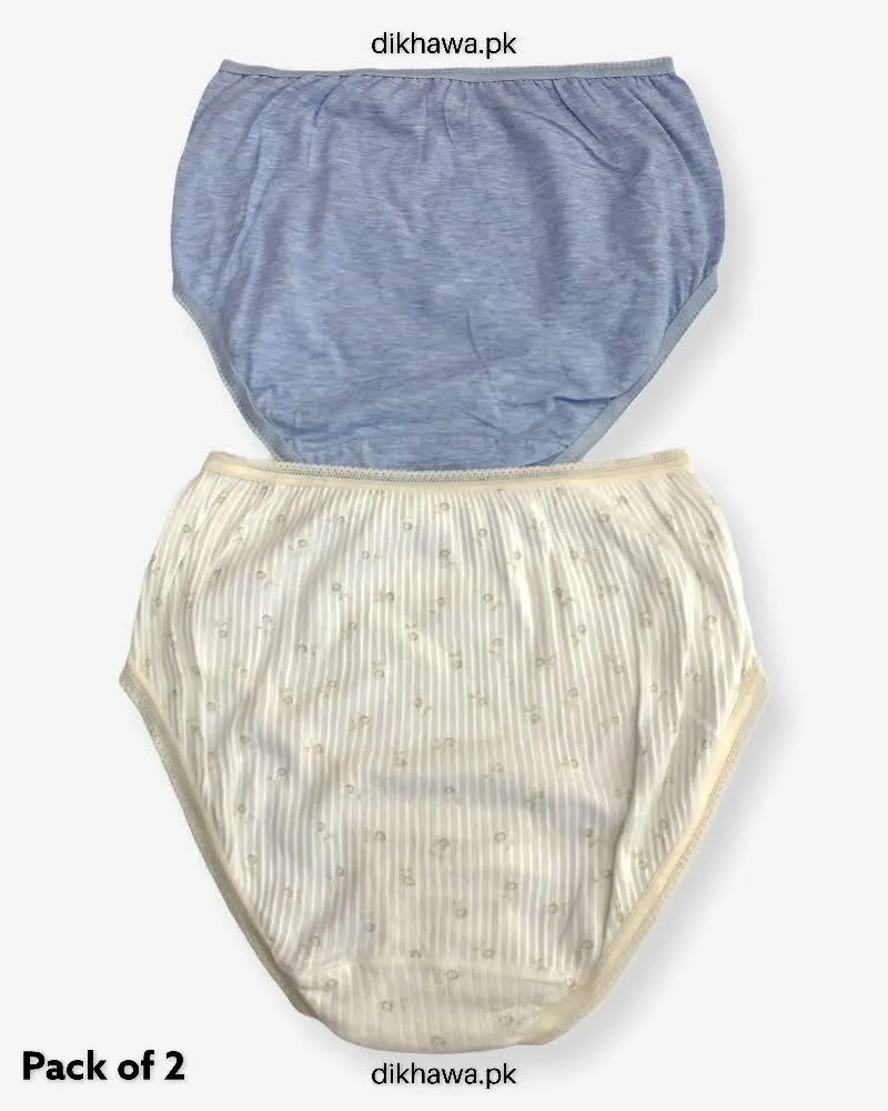 Pack of 2 Imported Stocklot Branded Net Panty Stretchable Cotton Lace Panty 2021