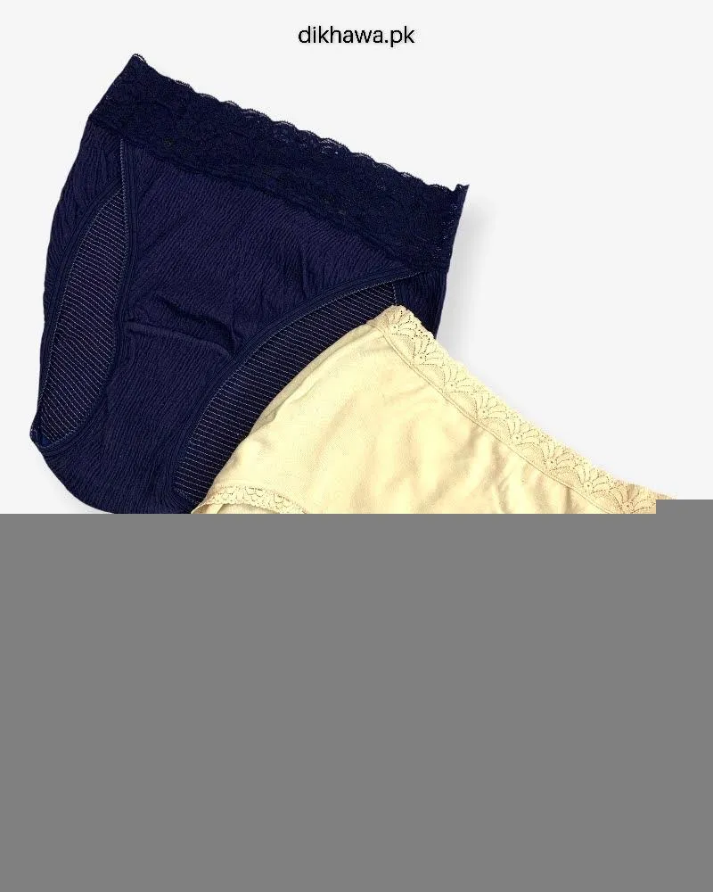 Pack of 2 Imported Stocklot Branded Net Panty Stretchable Cotton Lace Panty 2021