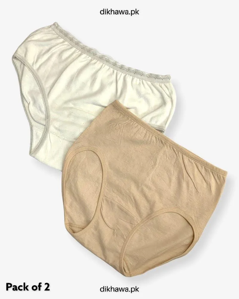 Pack of 2 Imported Stocklot Branded Net Panty Stretchable Cotton Lace Panty 2021
