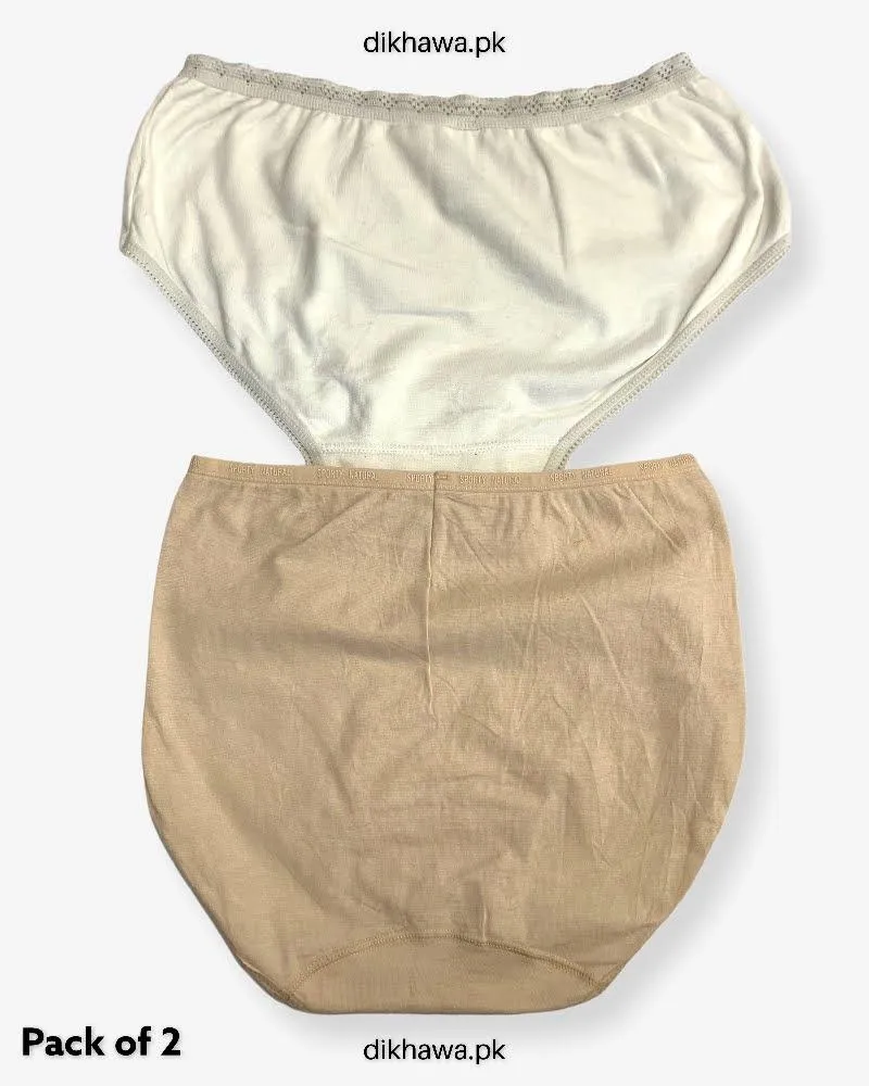 Pack of 2 Imported Stocklot Branded Net Panty Stretchable Cotton Lace Panty 2021