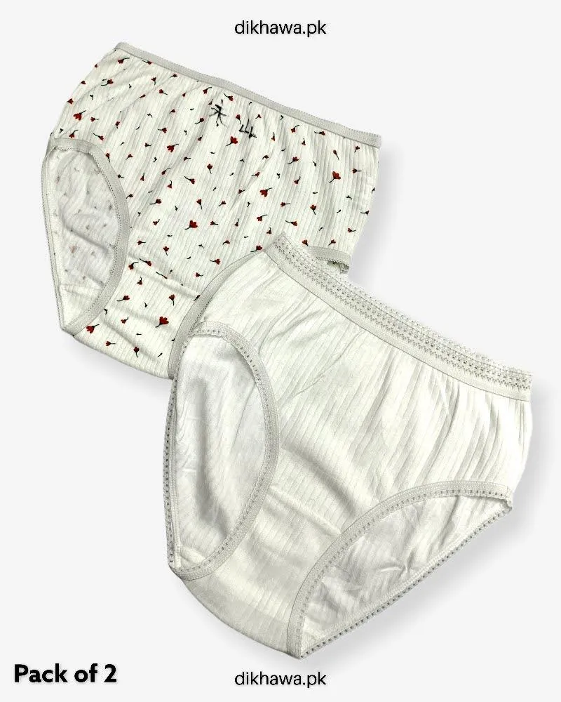 Pack of 2 Imported Stocklot Branded Net Panty Stretchable Cotton Lace Panty 2021