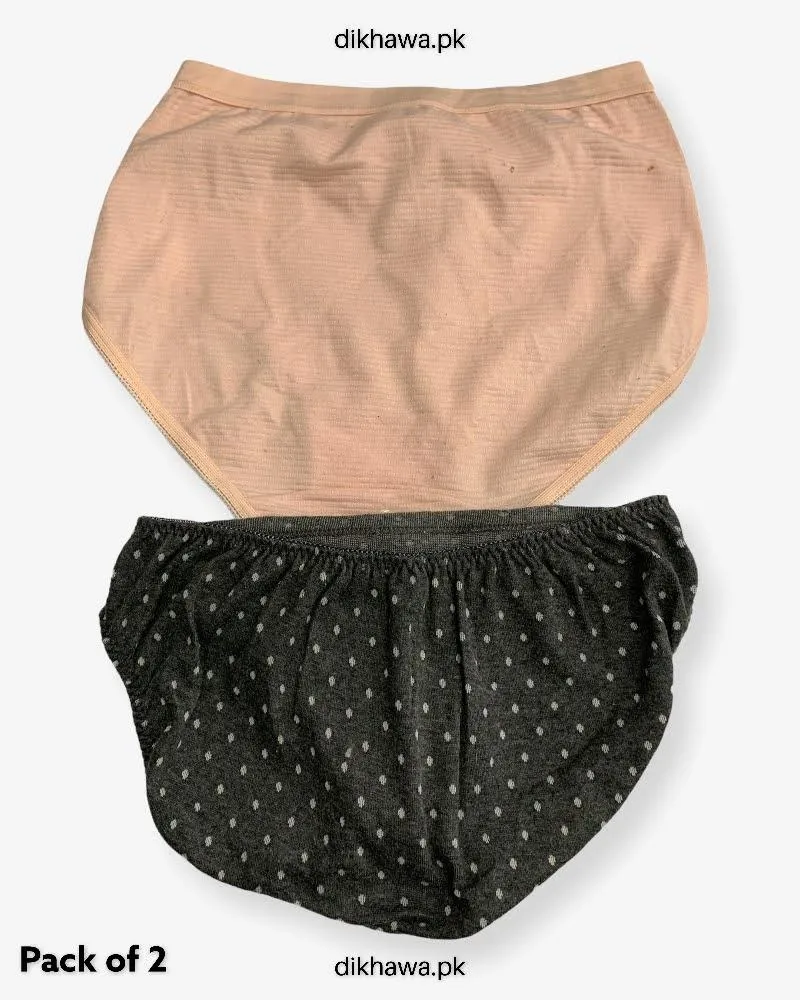 Pack of 2 Imported Stocklot Branded Net Panty Stretchable Cotton Lace Panty 2021