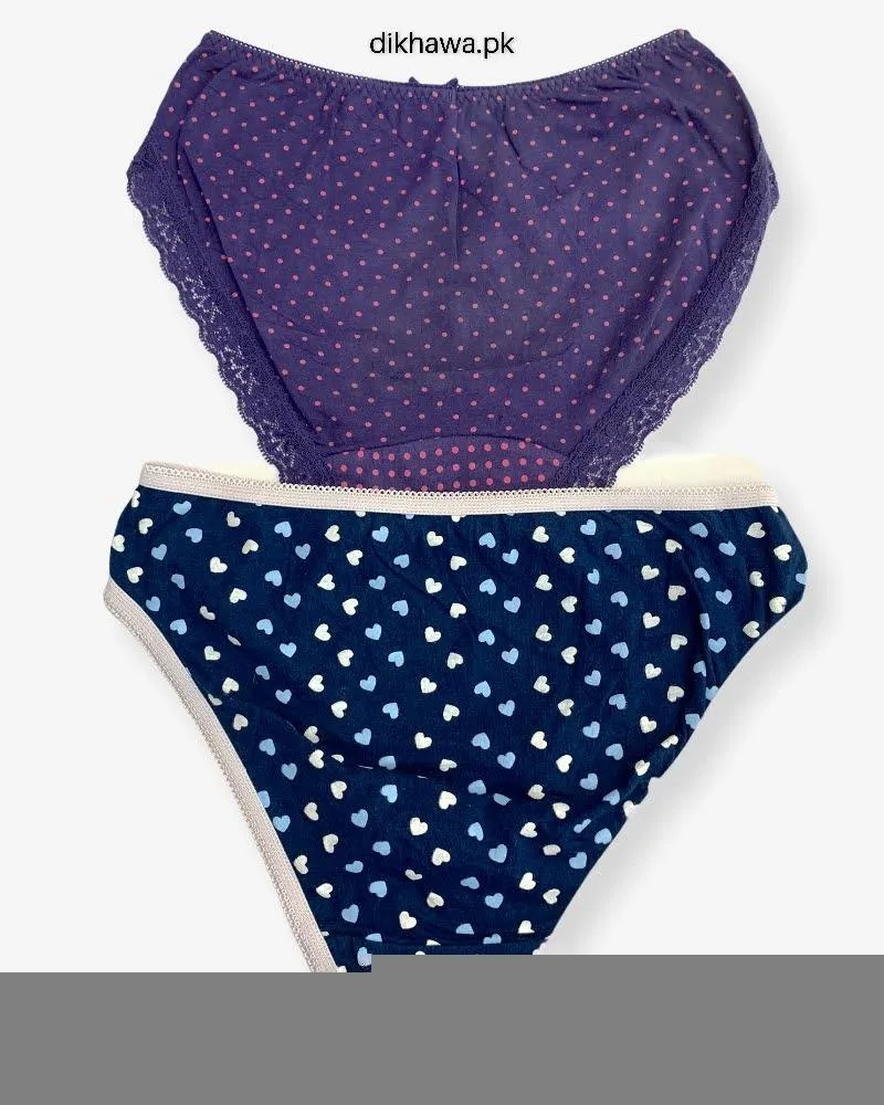 Pack of 2 Imported Stocklot Branded Net Panty Stretchable Cotton Lace Panty 2021