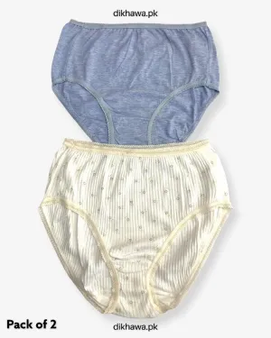Pack of 2 Imported Stocklot Branded Net Panty Stretchable Cotton Lace Panty 2021