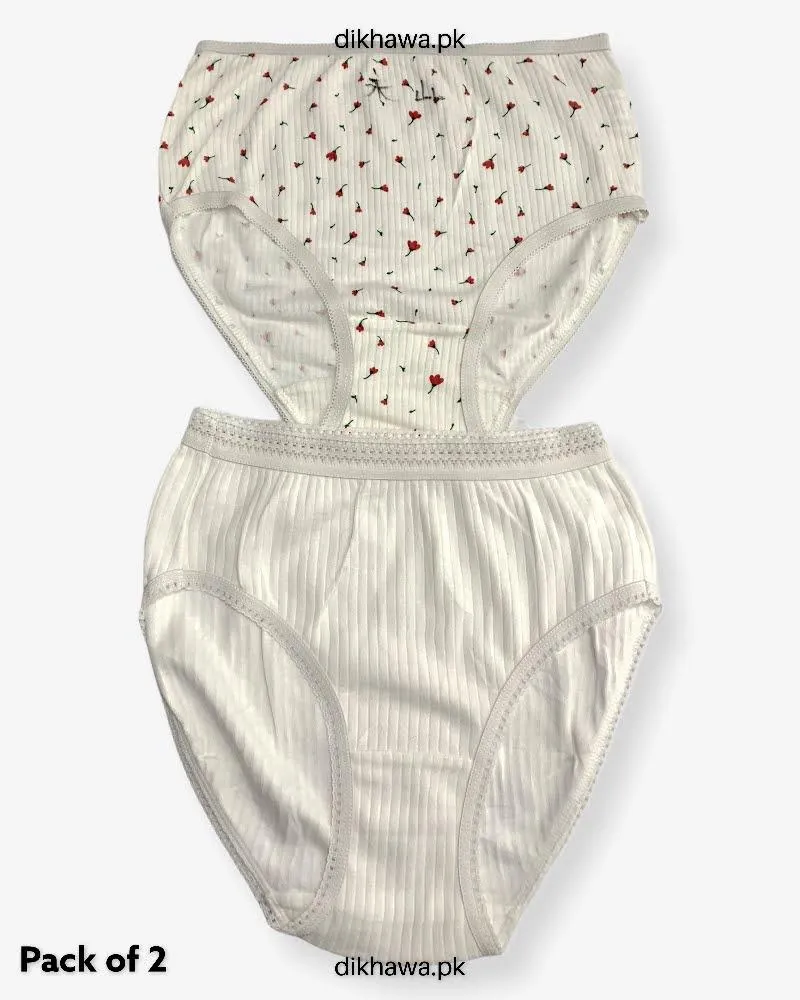 Pack of 2 Imported Stocklot Branded Net Panty Stretchable Cotton Lace Panty 2021