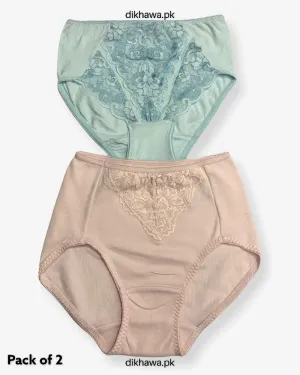 Pack of 2 Imported Stocklot Branded Net Panty Stretchable Lace Panty 2021