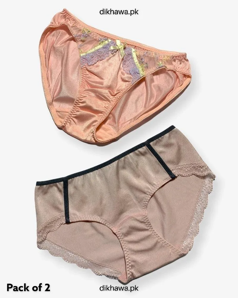 Pack of 2 Imported Stocklot Branded Net Panty Stretchable Net Lace Panty 2021