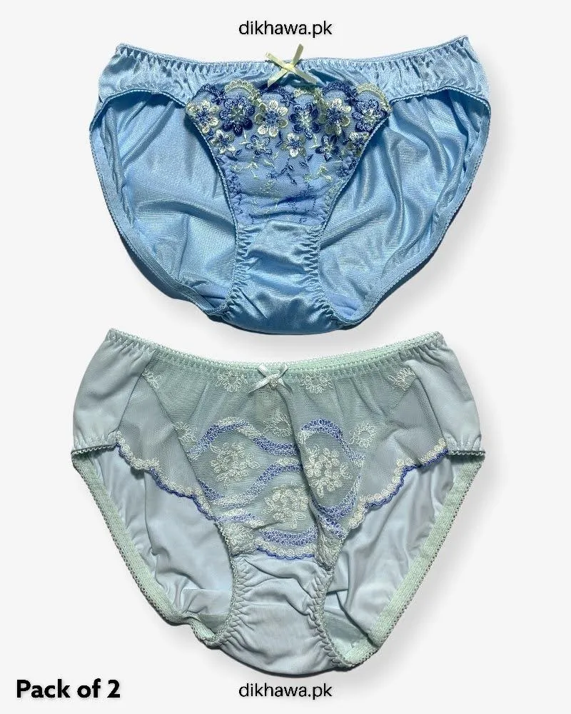 Pack of 2 Imported Stocklot Branded Net Panty Stretchable Net Lace Panty 2021