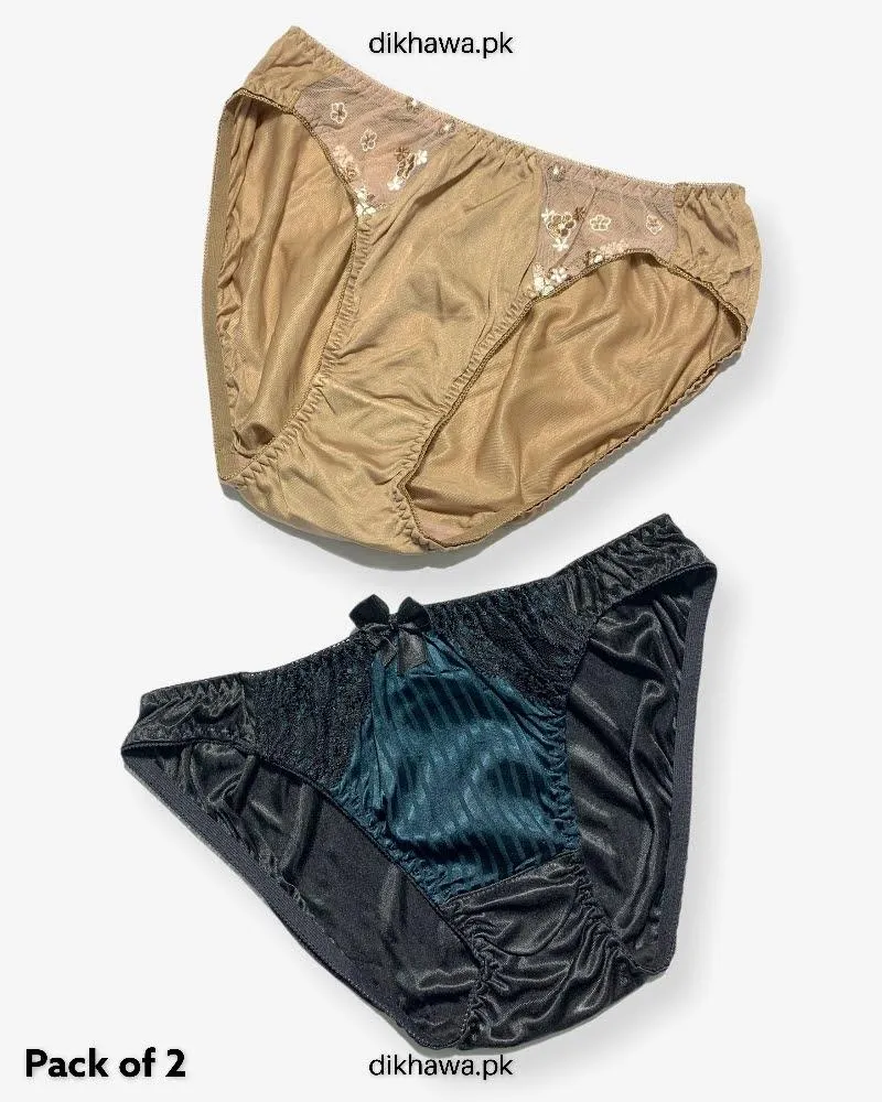 Pack of 2 Imported Stocklot Branded Net Panty Stretchable Net Lace Panty 2021
