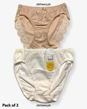 Pack of 2 Imported Stocklot Branded Net Panty Stretchable Net Lace Panty 2021