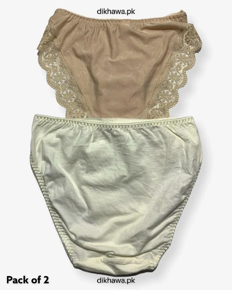 Pack of 2 Imported Stocklot Branded Net Panty Stretchable Net Lace Panty 2021