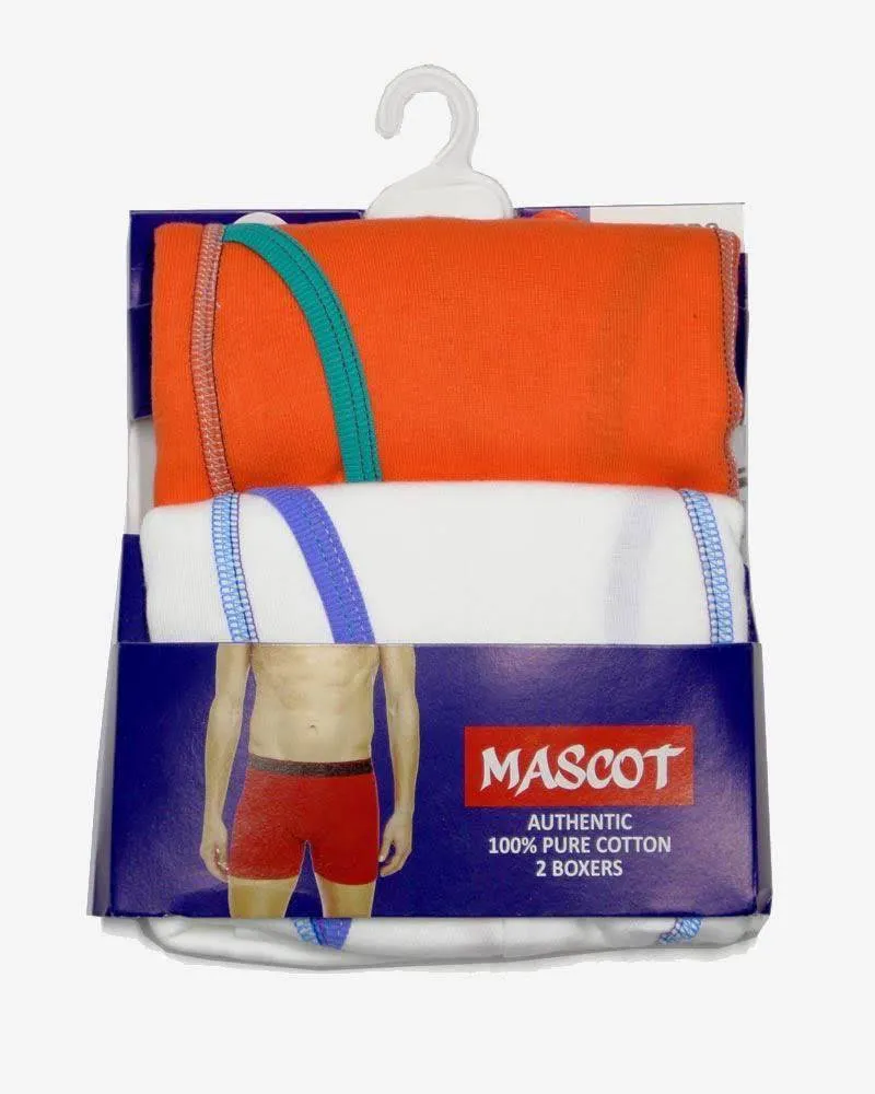 Pack of 2 - Mascot Pure Cotton Mens Boxers - Mix Colours