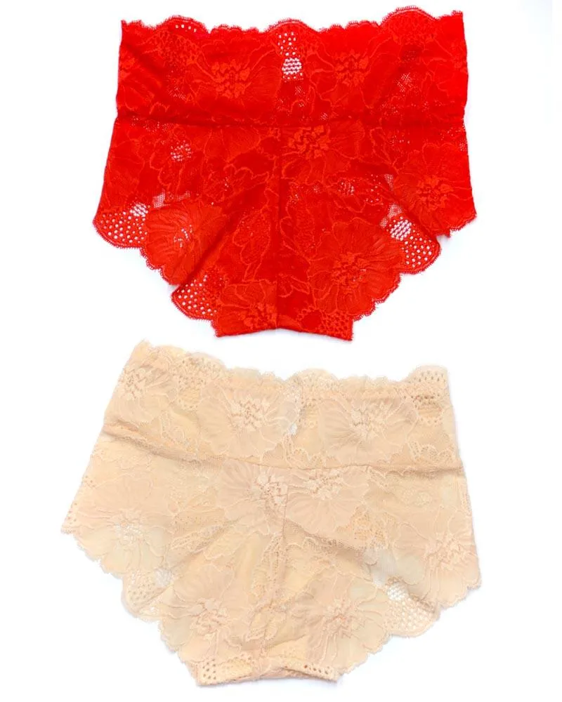 Pack of 2 Sexy Net Panty - SH-640 - Sisterhood - Black White Red Skin