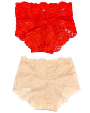 Pack of 2 Sexy Net Panty - SH-640 - Sisterhood - Black White Red Skin