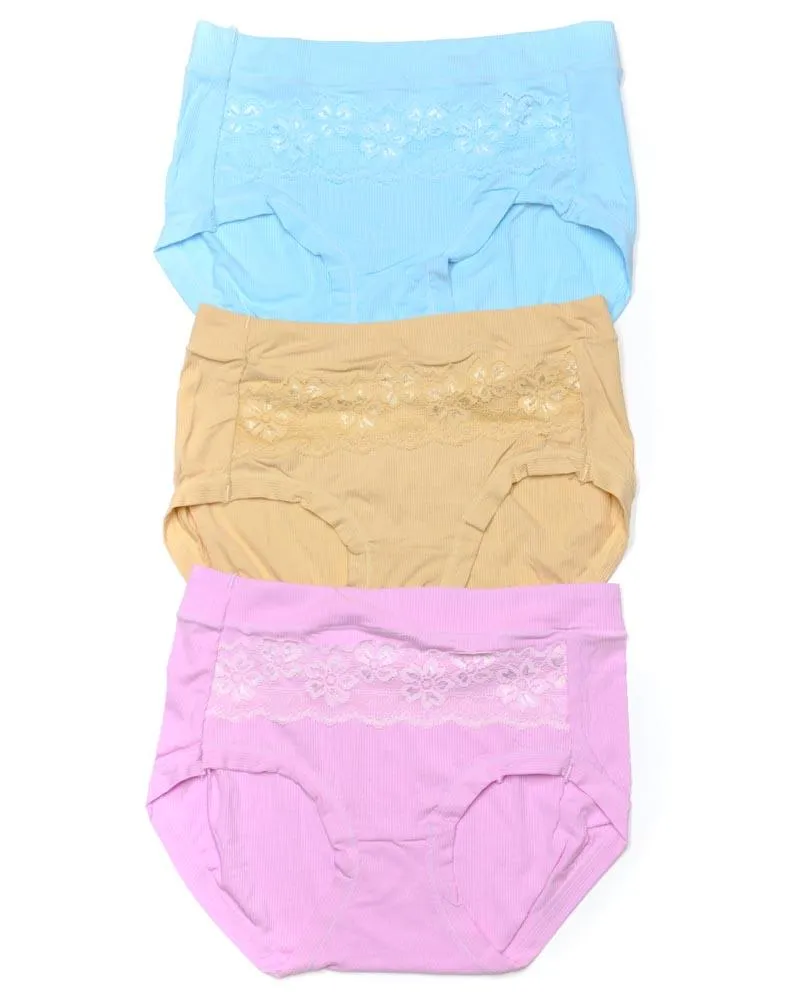 Pack of 3 Basic Soft Cotton Stretchable Panty FP-656 - Mix Colors