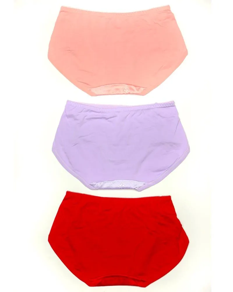 Pack of 3 Fancy Soft Cotton Panty - Mix Colors-KN335