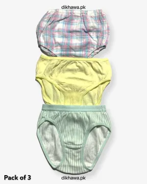Pack of 3 Kids Panty Imported Stocklot Branded Girls Pure Cotton Printed Briefs Underwear Panty Combo