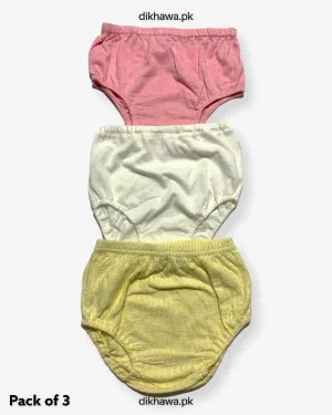 Pack of 3 Kids Panty Imported Stocklot Branded Girls Pure Cotton Printed Briefs Underwear Panty Combo
