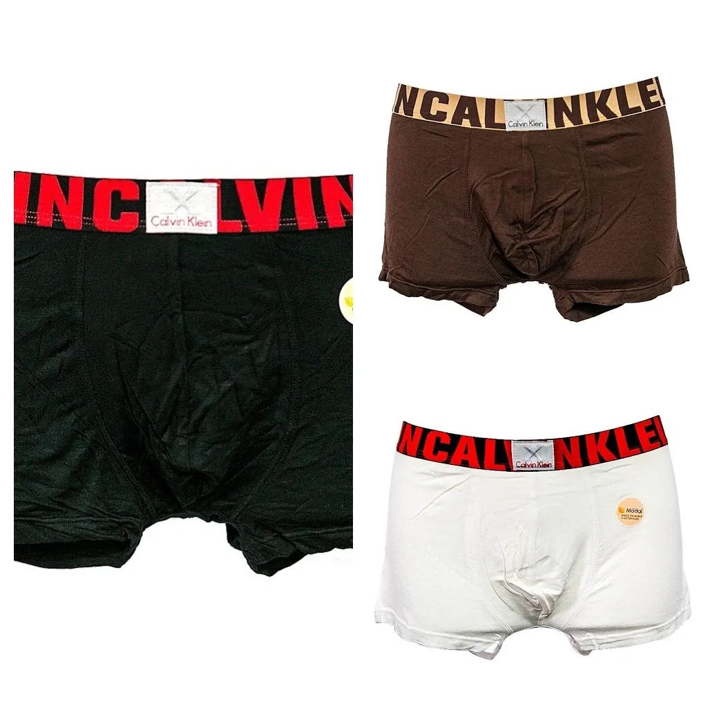 Pack Of 3 Men Cotton Boxer - Branded Boxer For Men - Ck - Calvin Klein