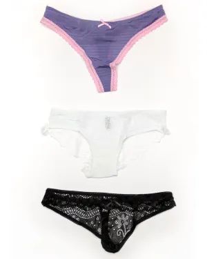 Pack of 3 Sexy Net Panty - Mix Colors & Designs