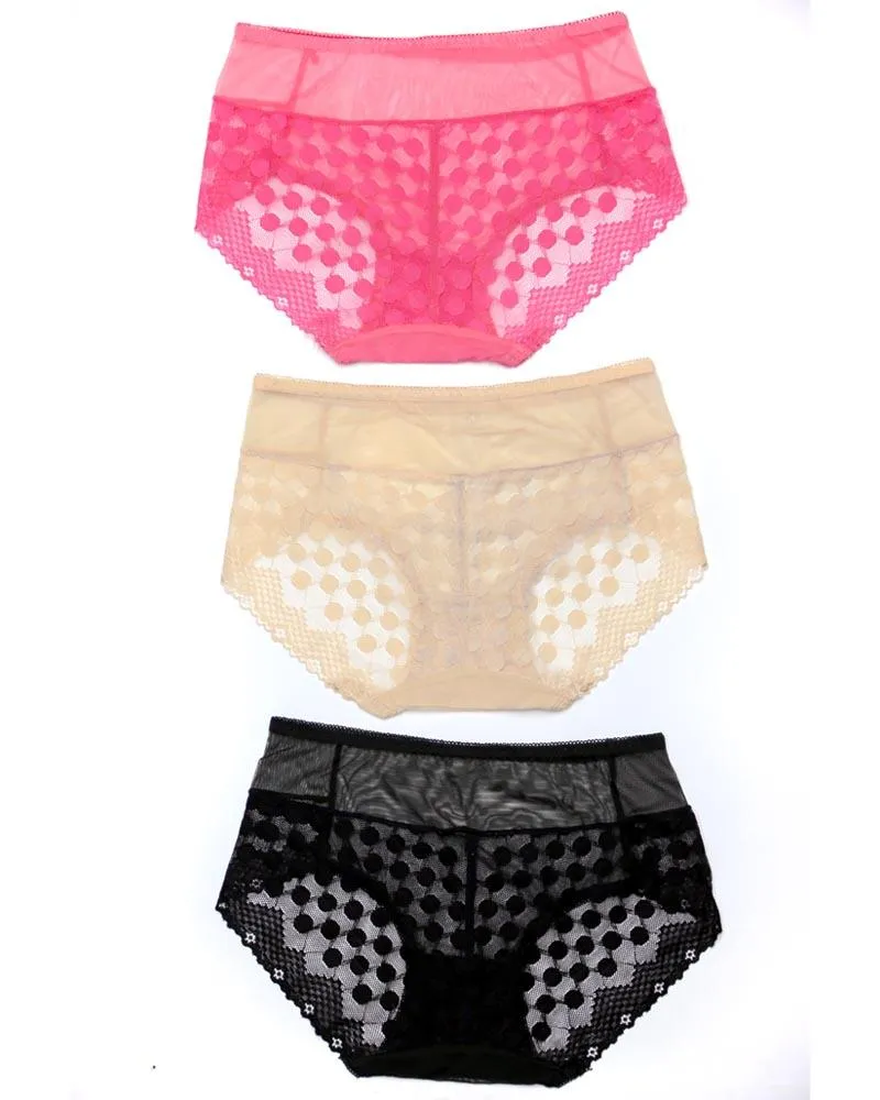Pack of 3 Sexy Net Panty - Mix Colors-KN334
