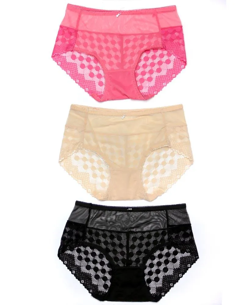 Pack of 3 Sexy Net Panty - Mix Colors-KN334