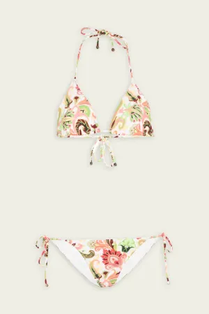 Paisley-Print Bikini Set in Multicolor