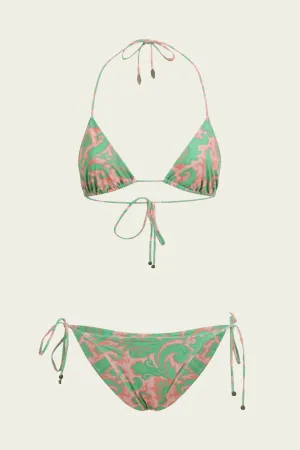Paisley-Print Bikini Set in Purple Multi