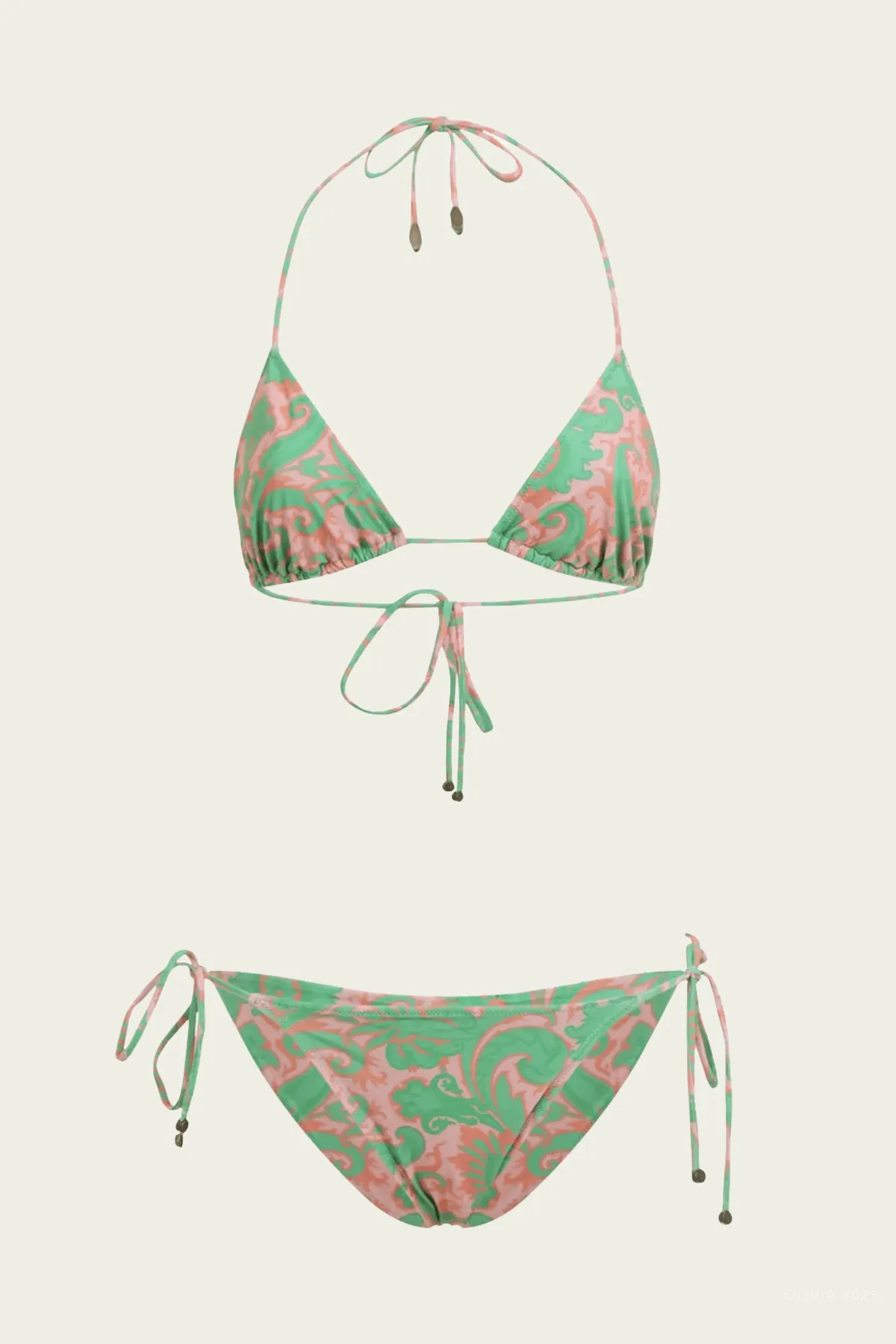 Paisley-Print Bikini Set in Purple Multi