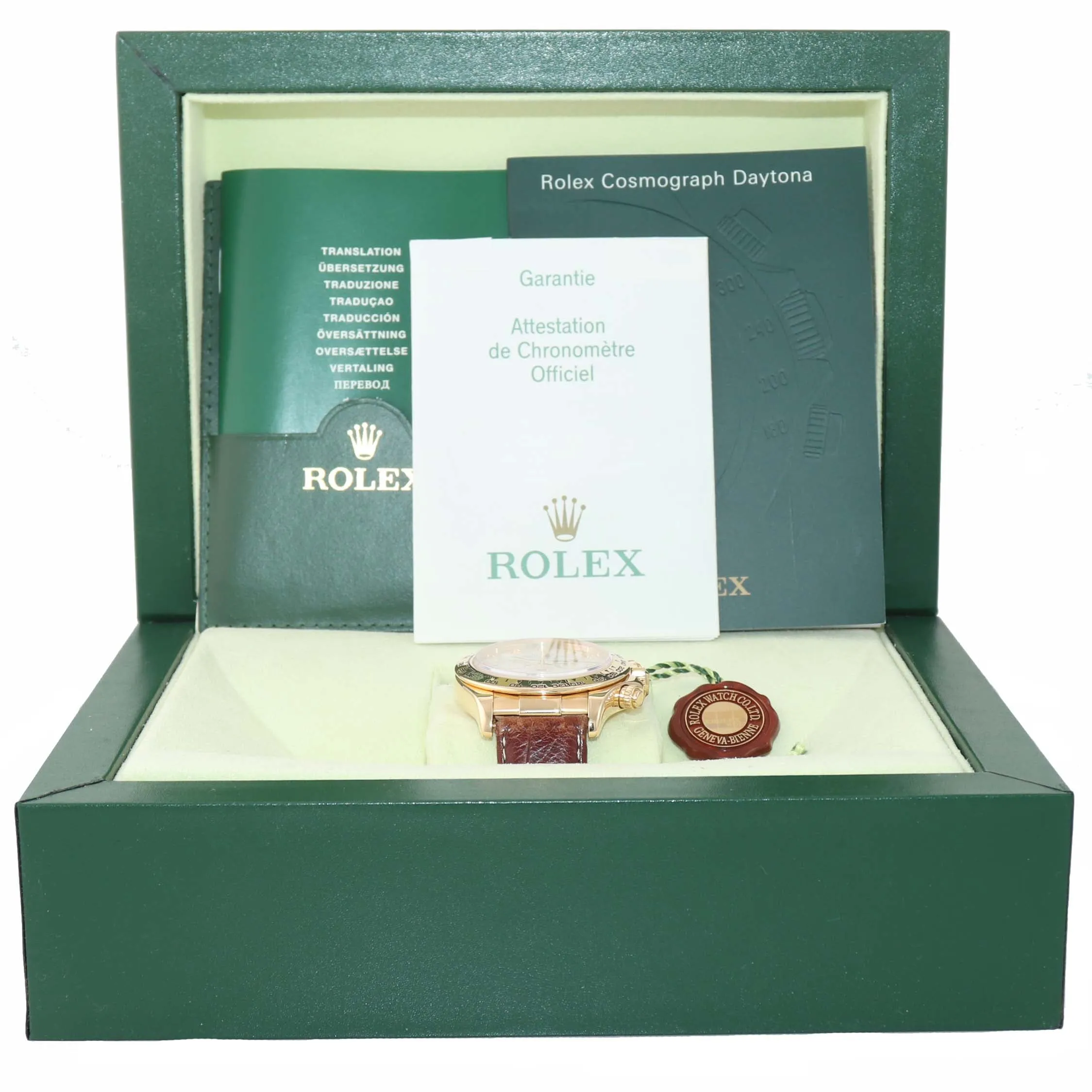 PAPERS Rolex Daytona FACTORY MOP DIAMOND Dial 116518 18k Yellow Gold Watch