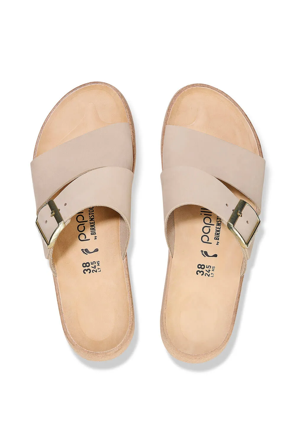 Papillio by Birkenstock Almina Nubuck Sandals for Women in Sandcastle | 1026974