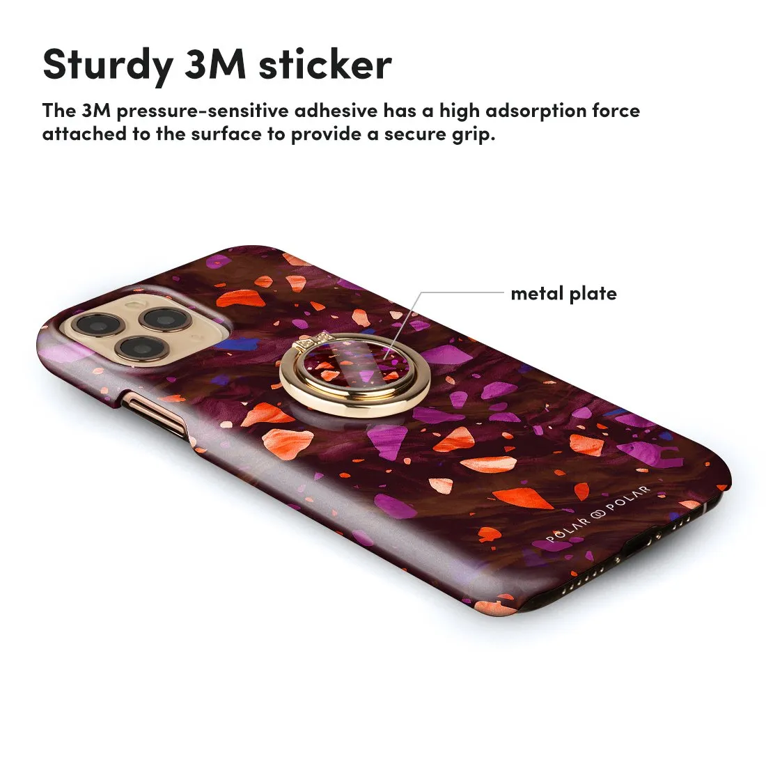 Paprika Terrazzo Gem | Custom Phone Ring Holder  (Non-MagSafe)