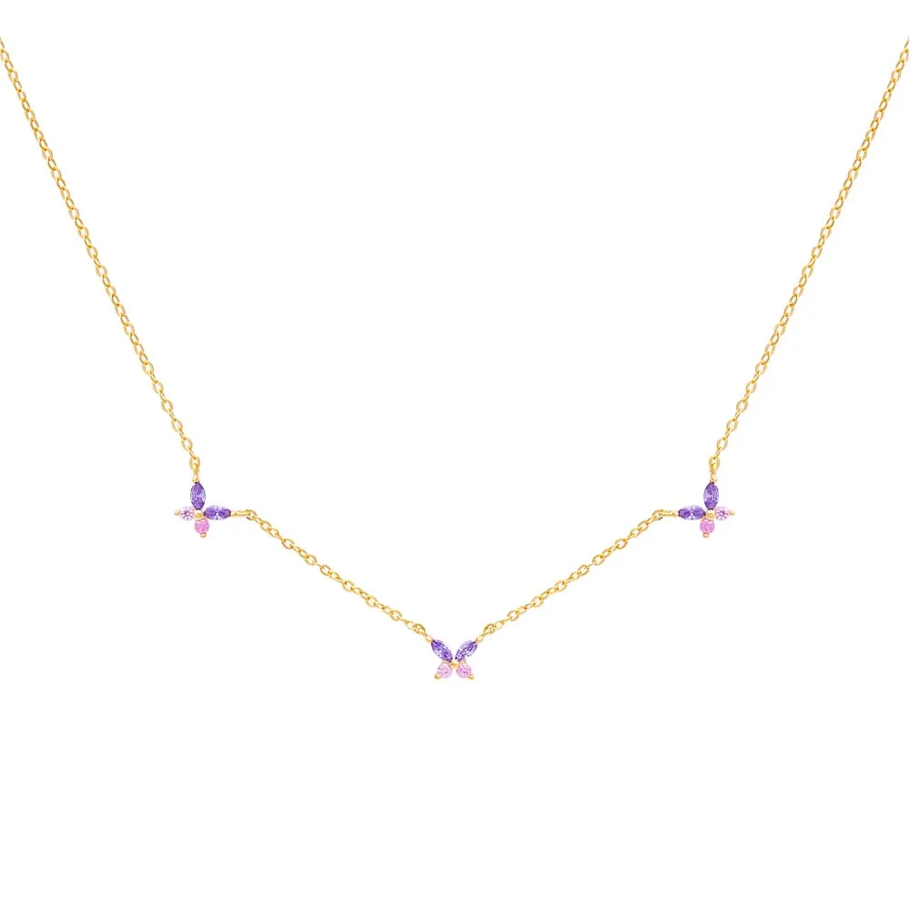 Pastel Crystal Butterfly Necklace