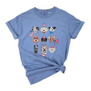 Patriotic Pups | Kids 4th of July Tee | Comfort Colors: Blue Jean