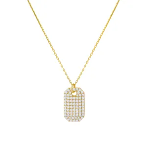 Pavé Dog Tag Necklace