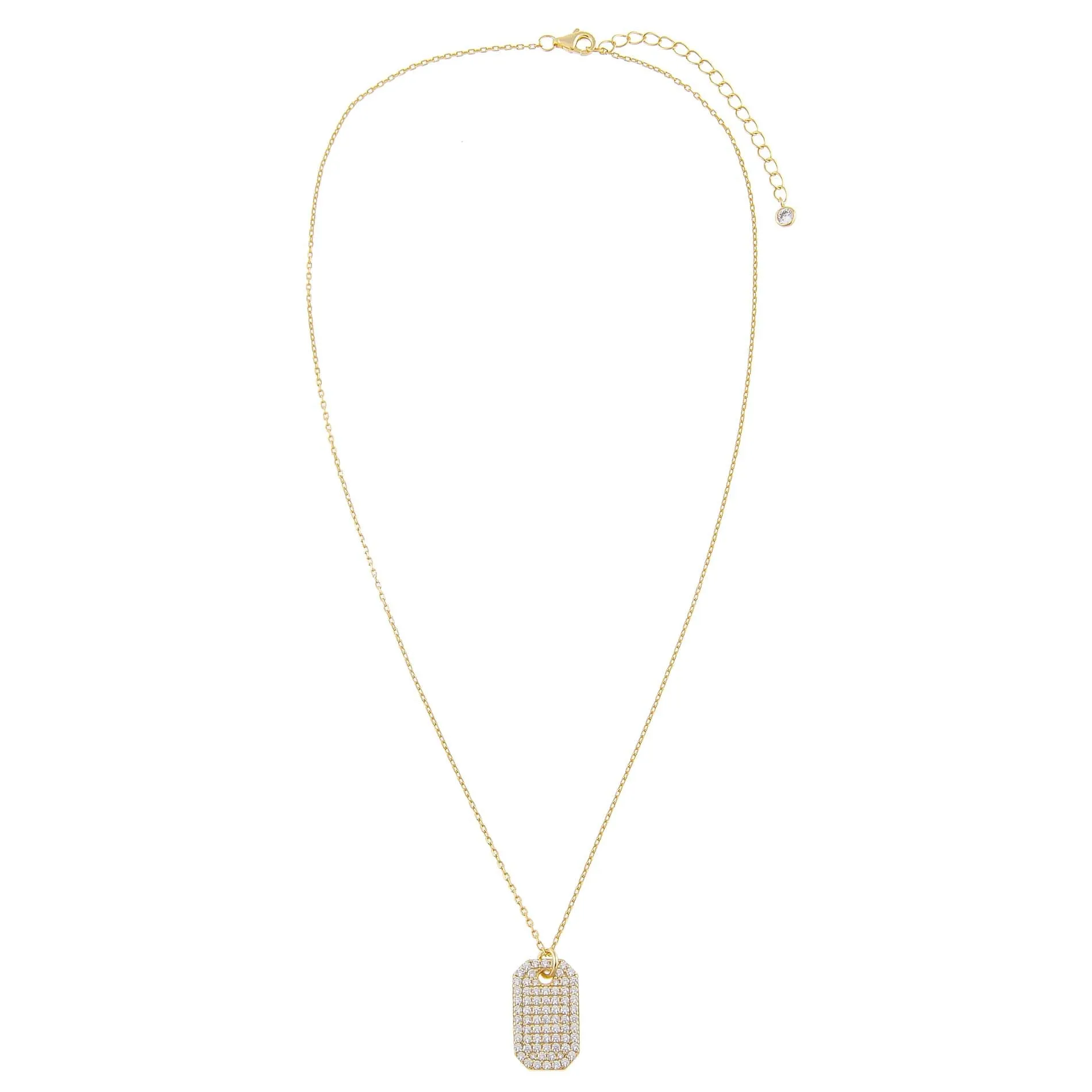 Pavé Dog Tag Necklace
