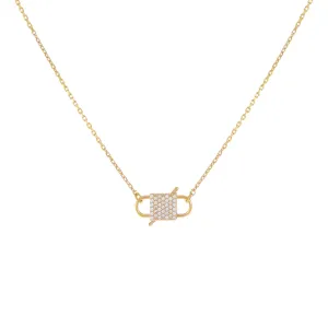 Pavé Double Lock Necklace