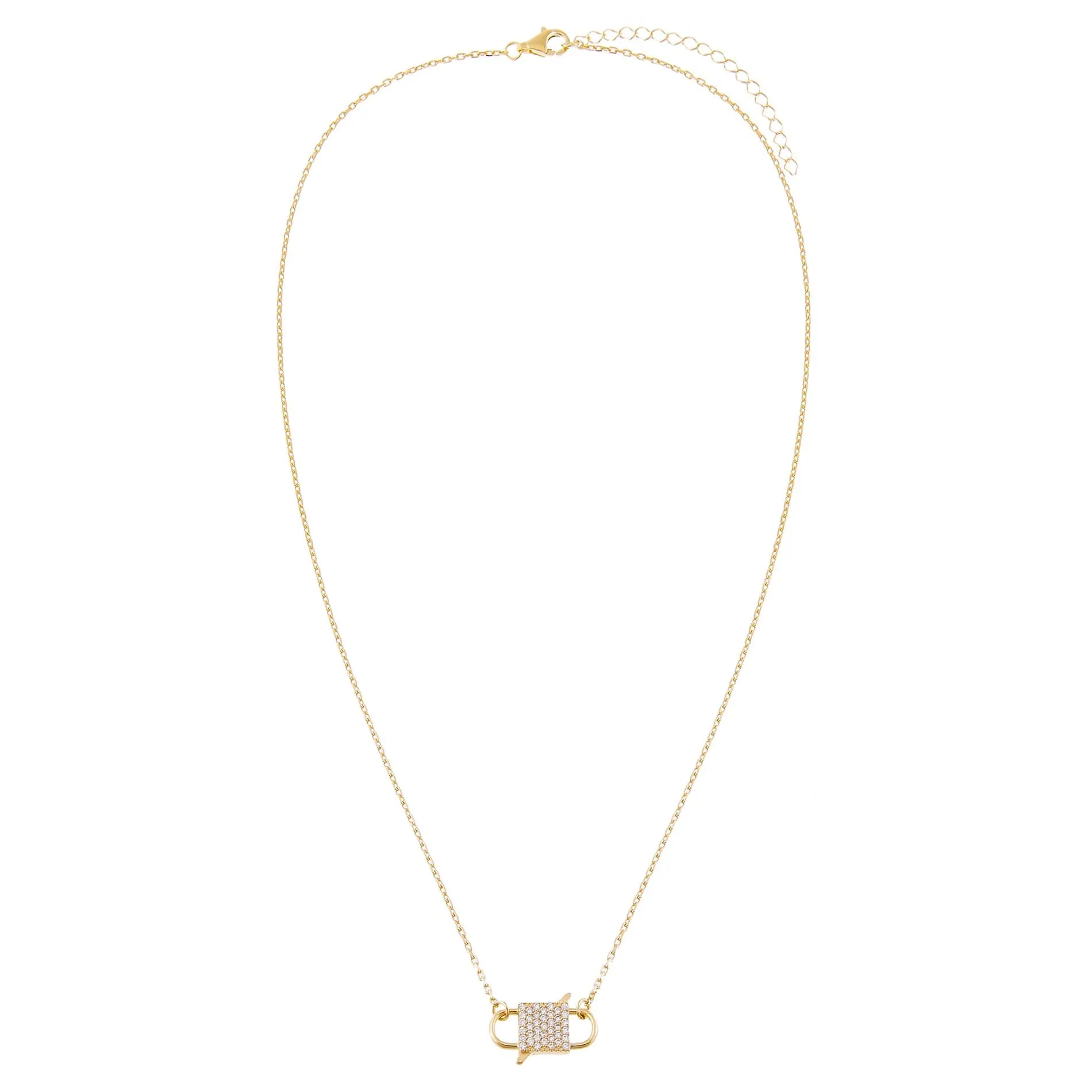 Pavé Double Lock Necklace